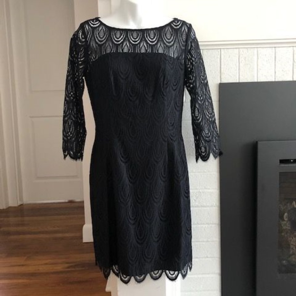 Lilly Pulitzer Black Lace Cocktail Dress